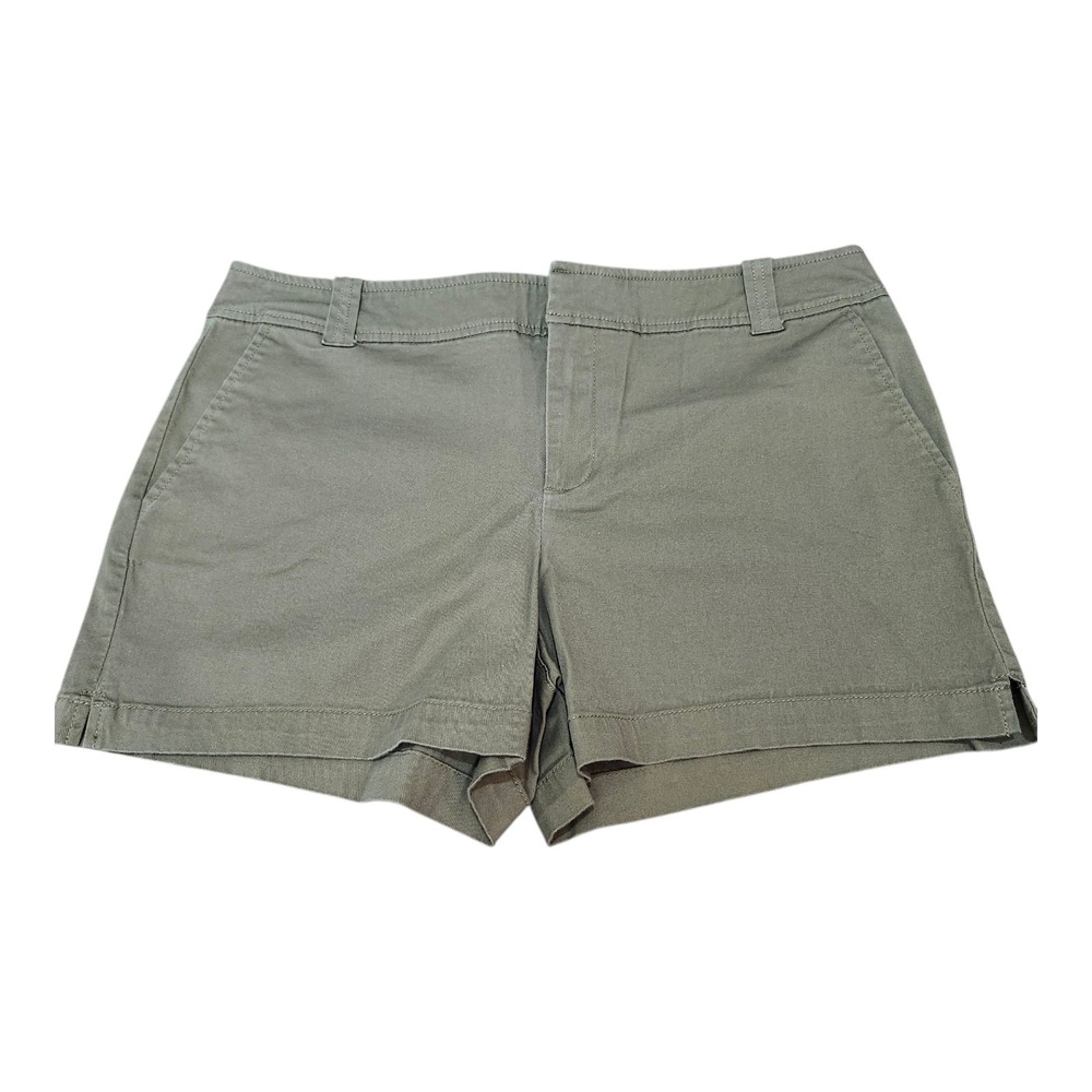 New York & Company Women's Olive Green Short Size 10 Stretch Cotton Blend Casual